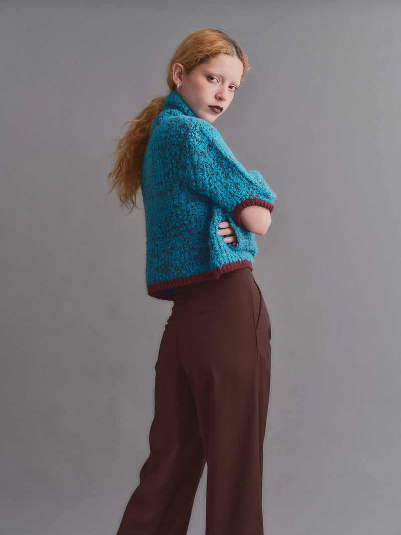 HIGH WAIST SLACKS PT / BROWN
