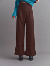 HIGH WAIST SLACKS PT / BROWN