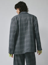CHECK TAILORED JACKET / GRAY