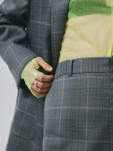 CHECK TAILORED JACKET / GRAY