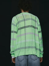 OVER CHECK CARDIGAN / GREEN