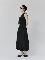 NYLON BALLOON SKIRT / BLACK