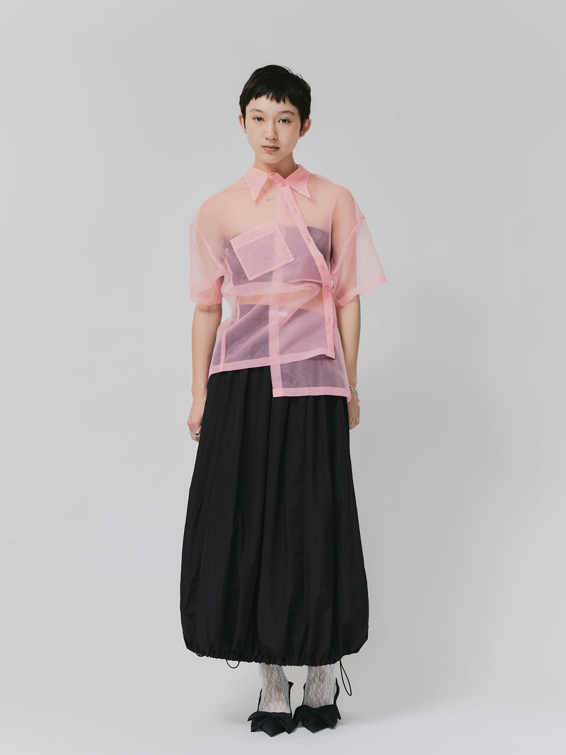 SHEER BOX SHIRT / PINK