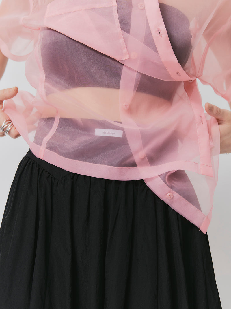 SHEER BOX SHIRT / PINK