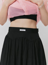 NYLON BALLOON SKIRT / BLACK