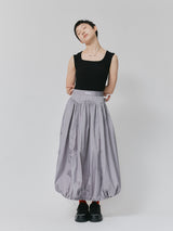 NYLON BALLOON SKIRT / GRAY