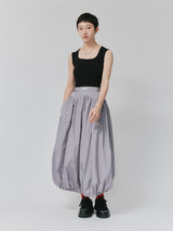 NYLON BALLOON SKIRT / GRAY