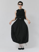 NYLON BALLOON SKIRT / BLACK