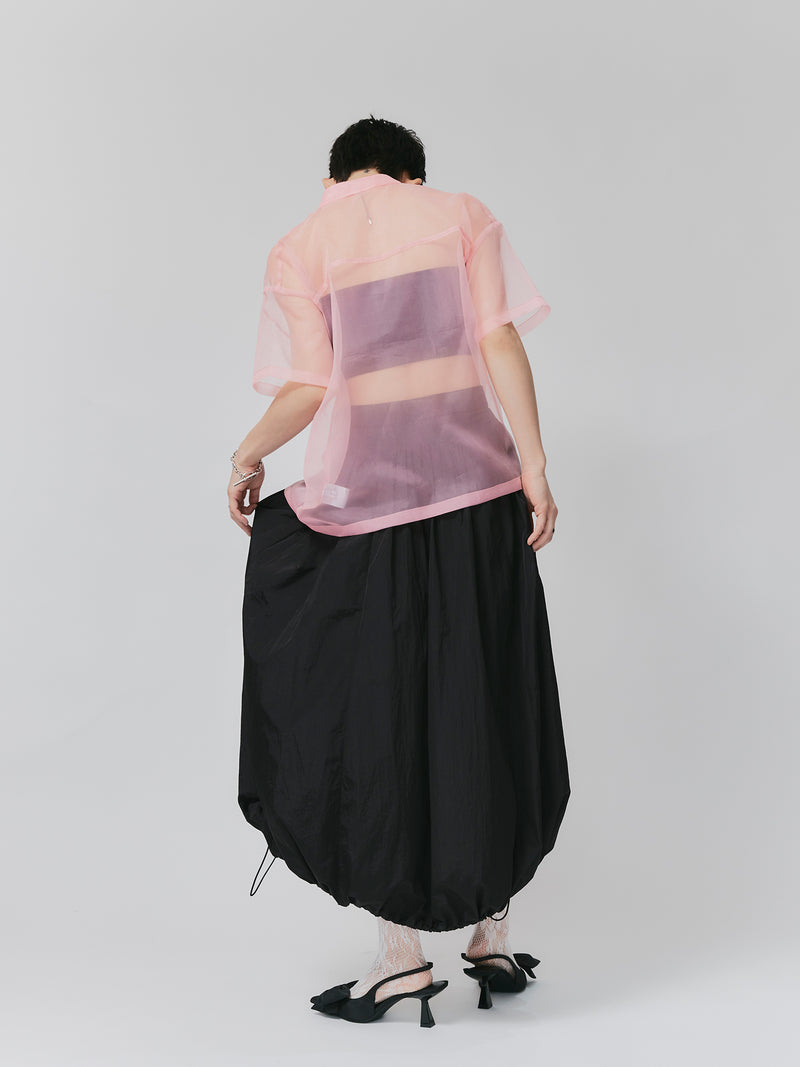 SHEER BOX SHIRT / PINK