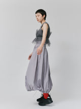 NYLON BALLOON SKIRT / GRAY