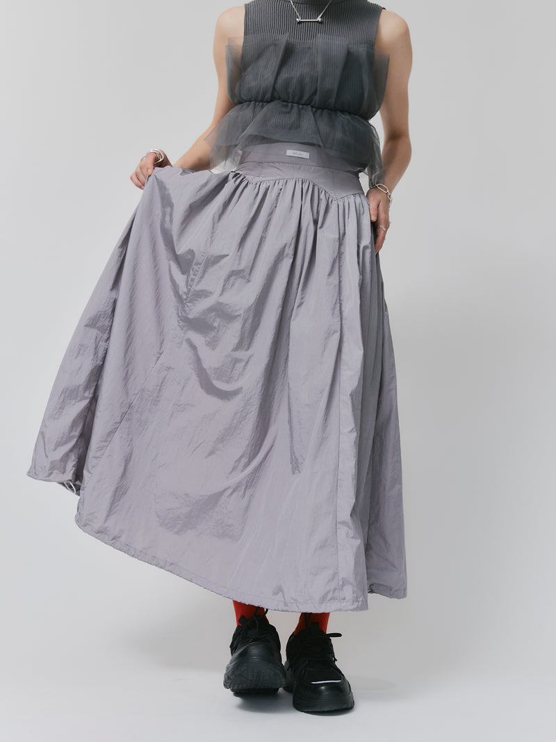 NYLON BALLOON SKIRT / GRAY