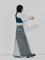 LAYERED DENIM SKIRT