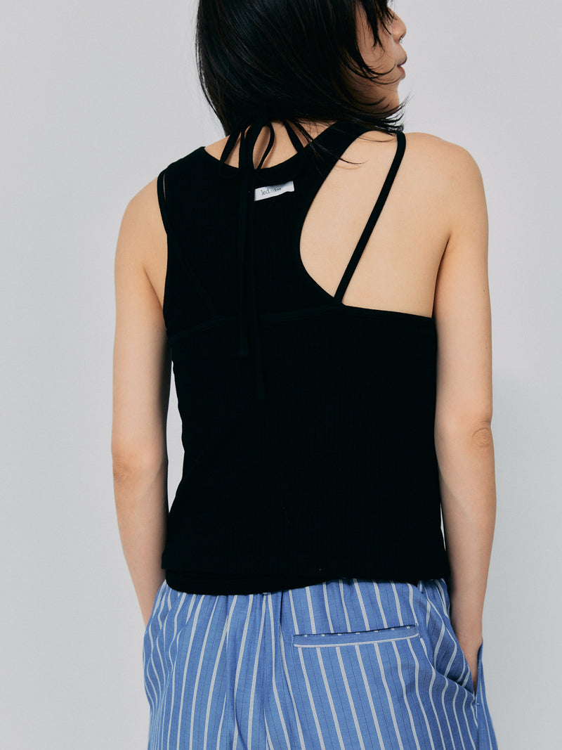 HAULTERNECK TANK TOP SET / BLACK