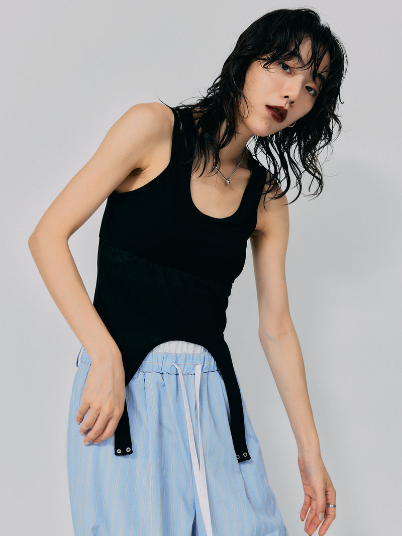 LAYERED TANK TOP / BLACK