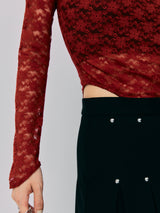 LACE BODY SUIT / RED