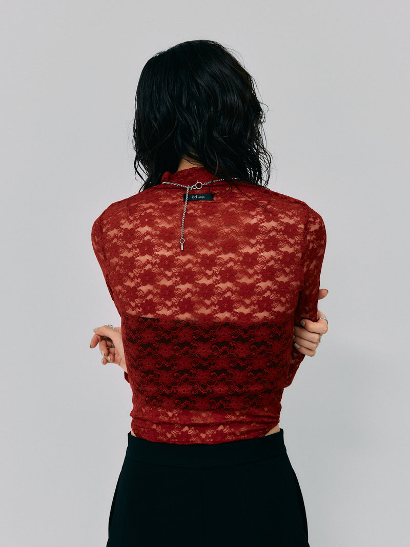 LACE BODY SUIT / RED