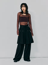 PLEATS HALF PANTS＿BLACK