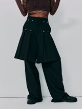 PLEATS HALF PANTS＿BLACK