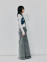 LAYERED DENIM SKIRT