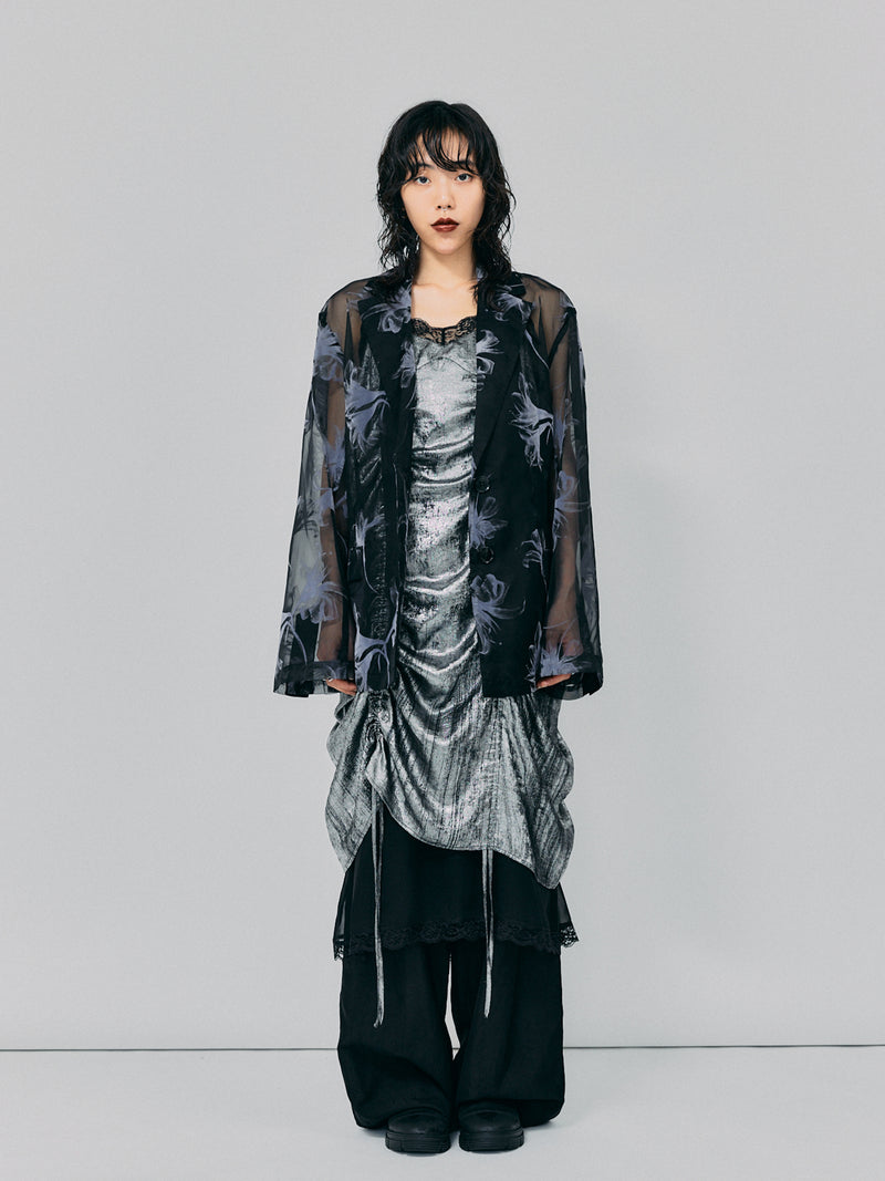 ORGANDY SHEER JACKET＿BLACK