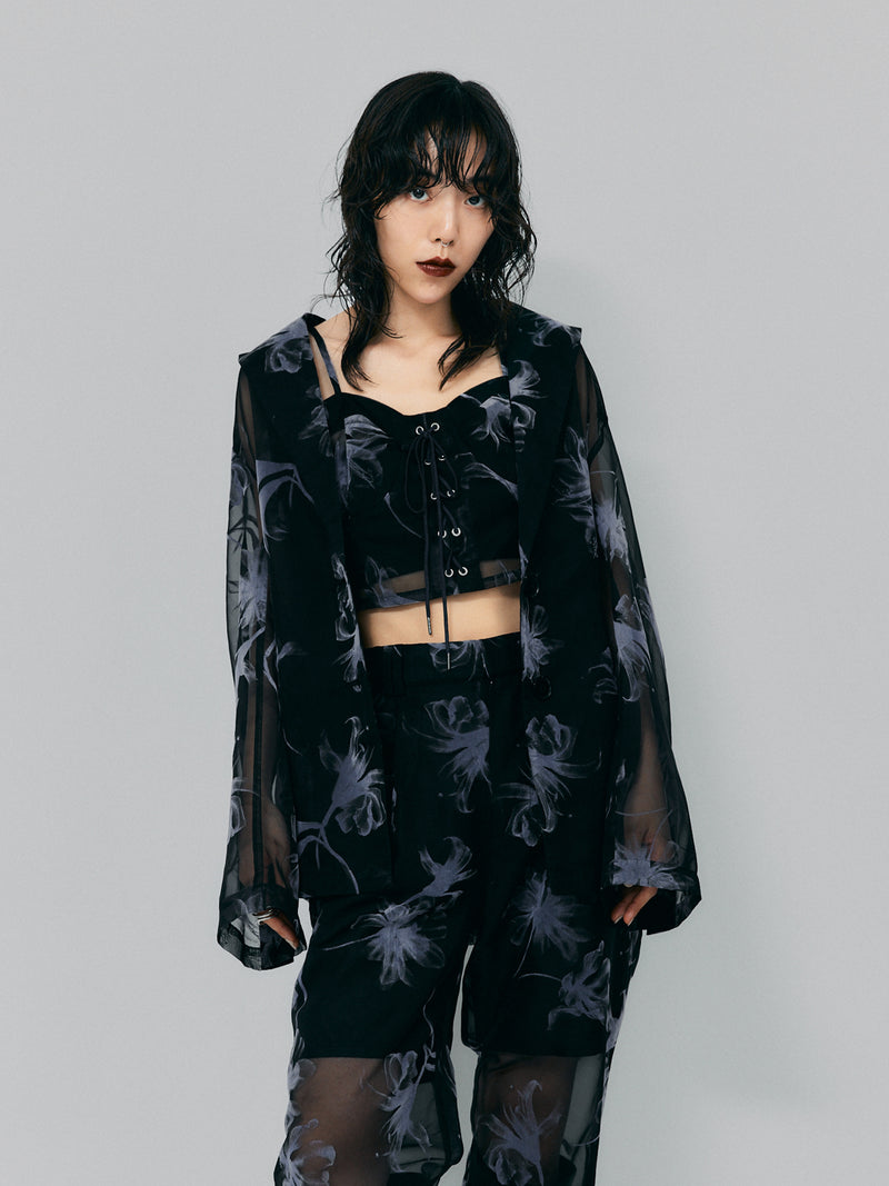 ORGANDY SHEER JACKET＿BLACK