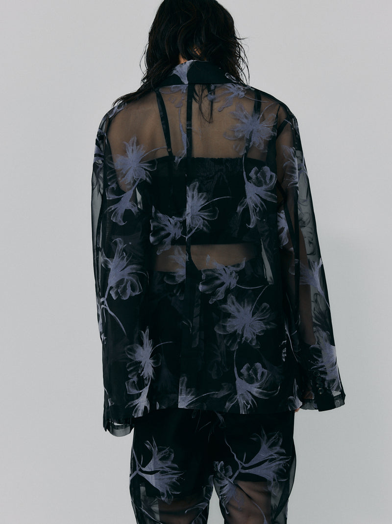 ORGANDY SHEER JACKET＿BLACK