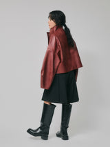 【予約商品】HIGH NECK SHORT LEATHER COAT