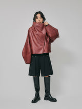 【予約商品】HIGH NECK SHORT LEATHER COAT