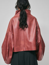 【予約商品】HIGH NECK SHORT LEATHER COAT