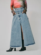 LAYERED DENIM SKIRT