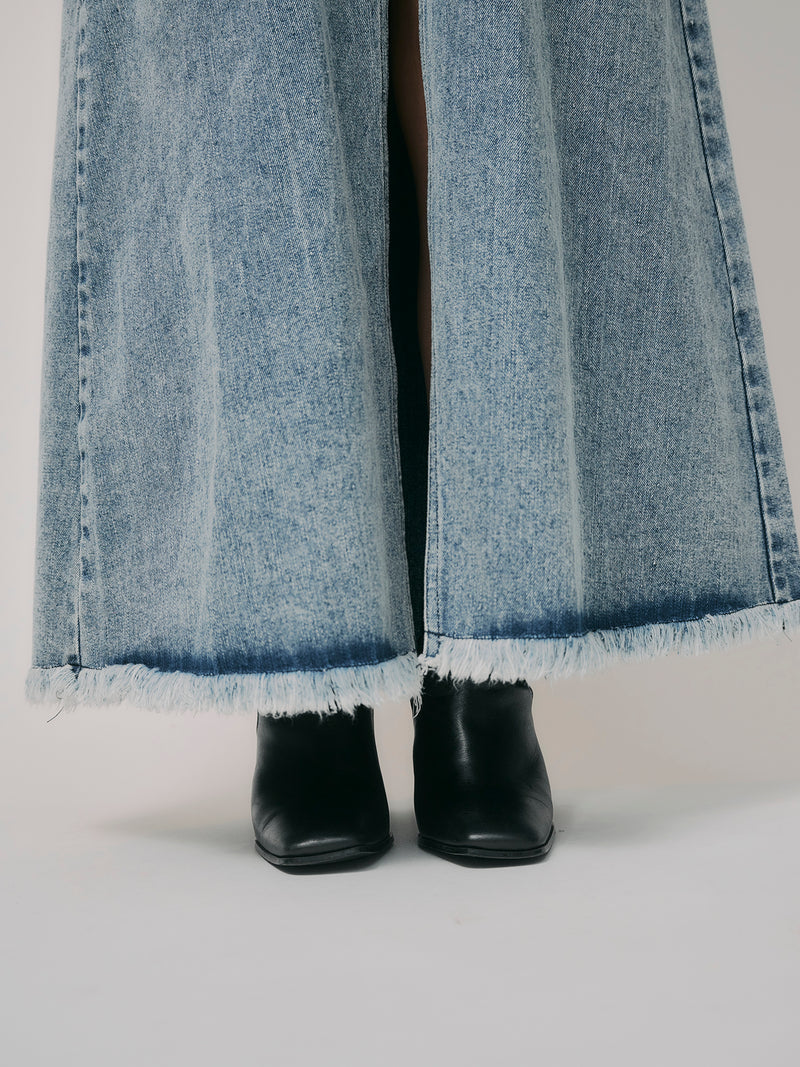 LAYERED DENIM SKIRT