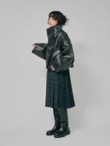 【予約商品】HIGH NECK SHORT LEATHER COAT