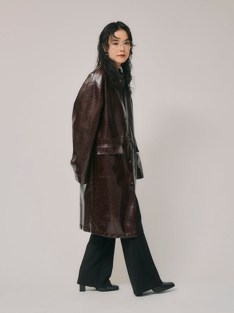 FAKE LEATHER COAT