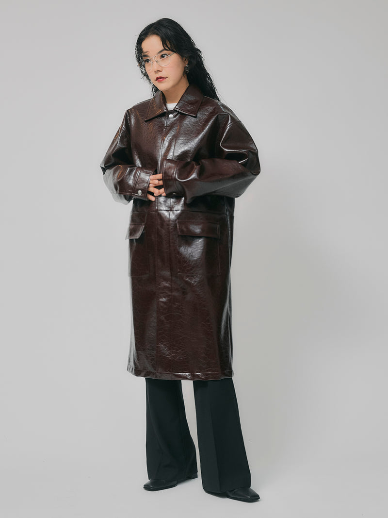 FAKE LEATHER COAT