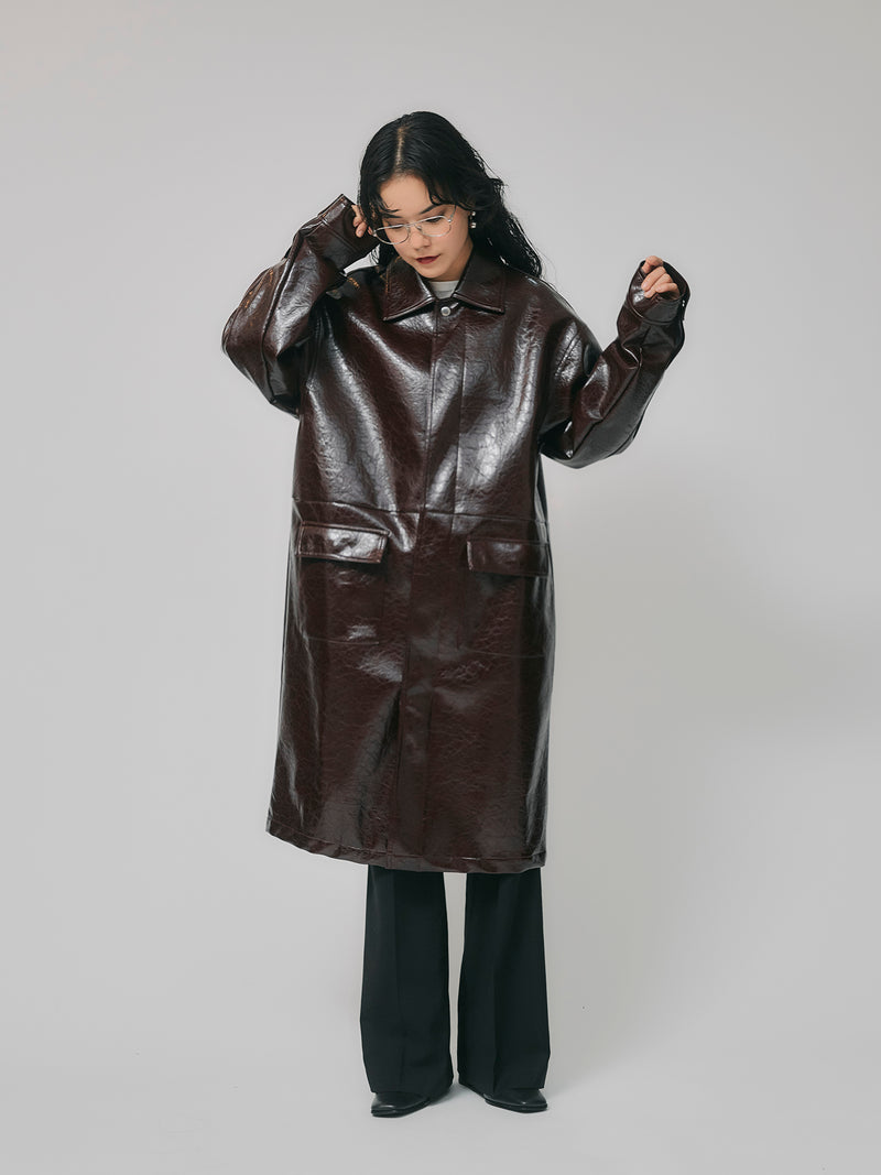 FAKE LEATHER COAT