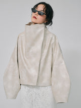 【予約商品】HIGH NECK SHORT LEATHER COAT