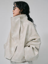 【予約商品】HIGH NECK SHORT LEATHER COAT