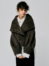 HIGH NECK SHORT SHAGGY COAT