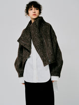 HIGH NECK SHORT SHAGGY COAT