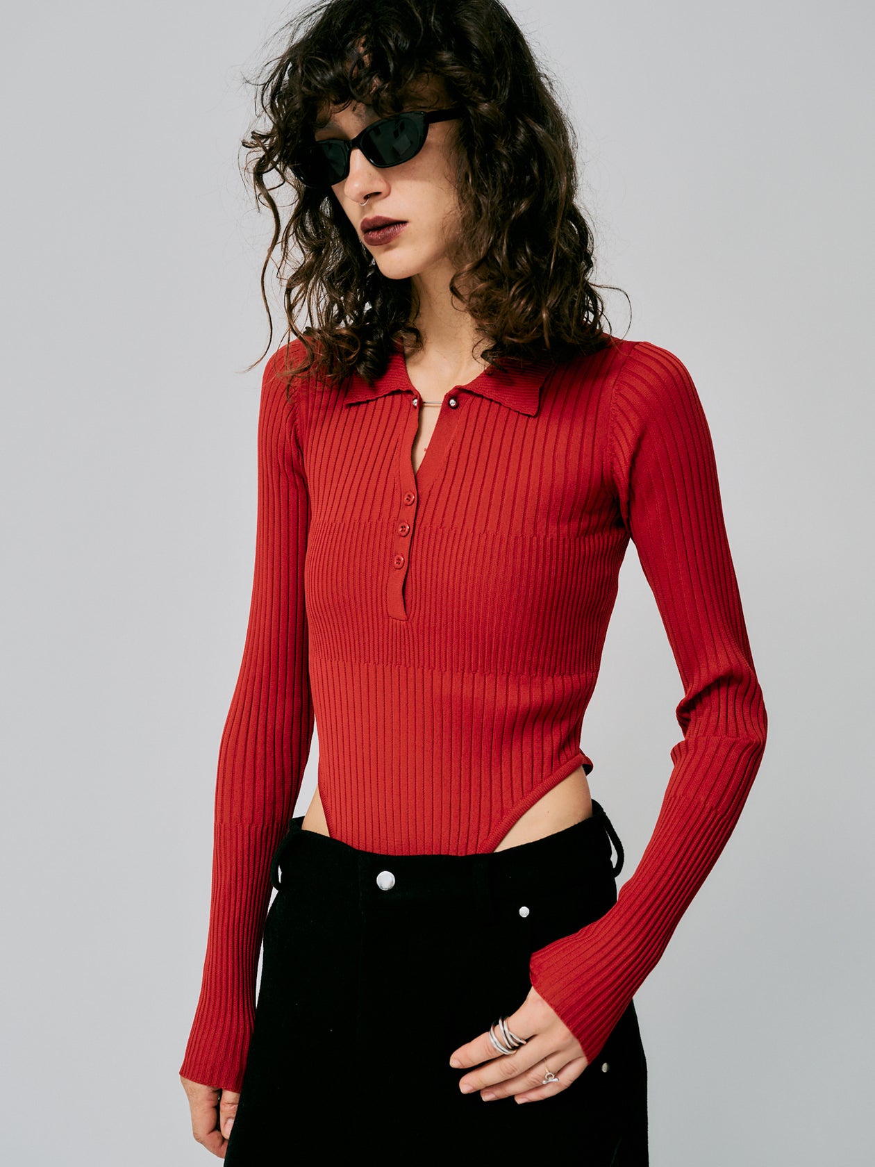 RIB KNIT BODY SUIT – led-tokyo│レッドトーキョー 