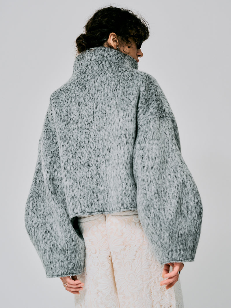 HIGH NECK SHORT SHAGGY COAT