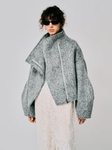 HIGH NECK SHORT SHAGGY COAT