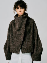 HIGH NECK SHORT SHAGGY COAT