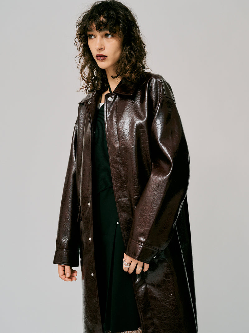 FAKE LEATHER COAT