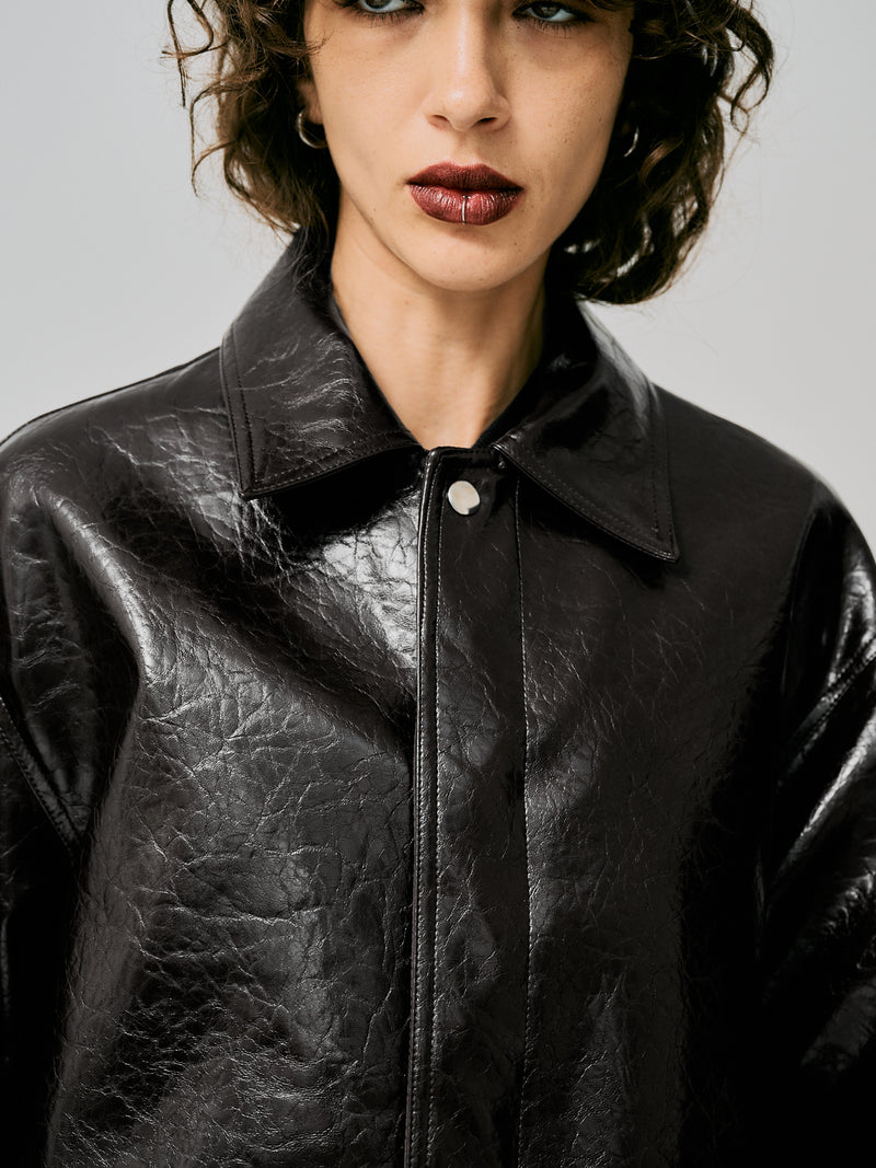 FAKE LEATHER COAT