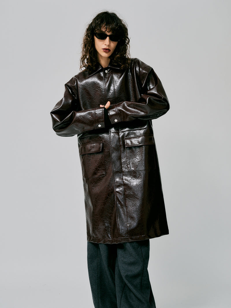 FAKE LEATHER COAT