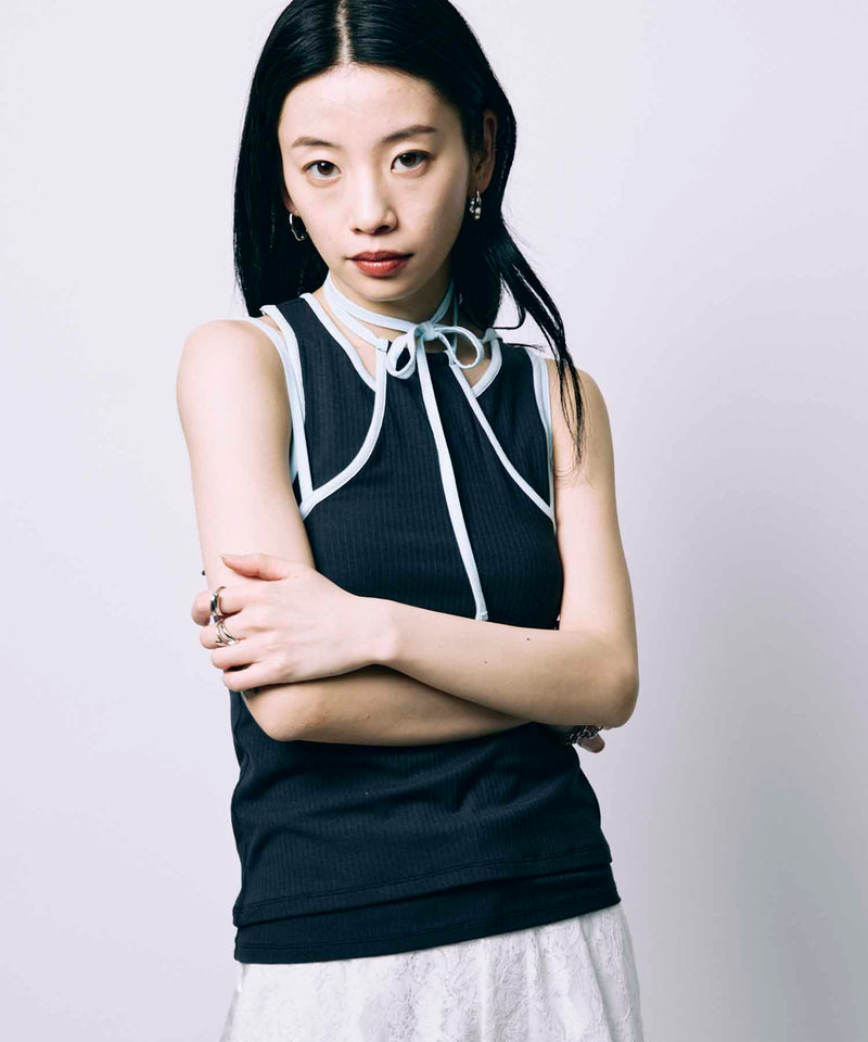 HAULTERNECK TANK TOP SET / NAVY