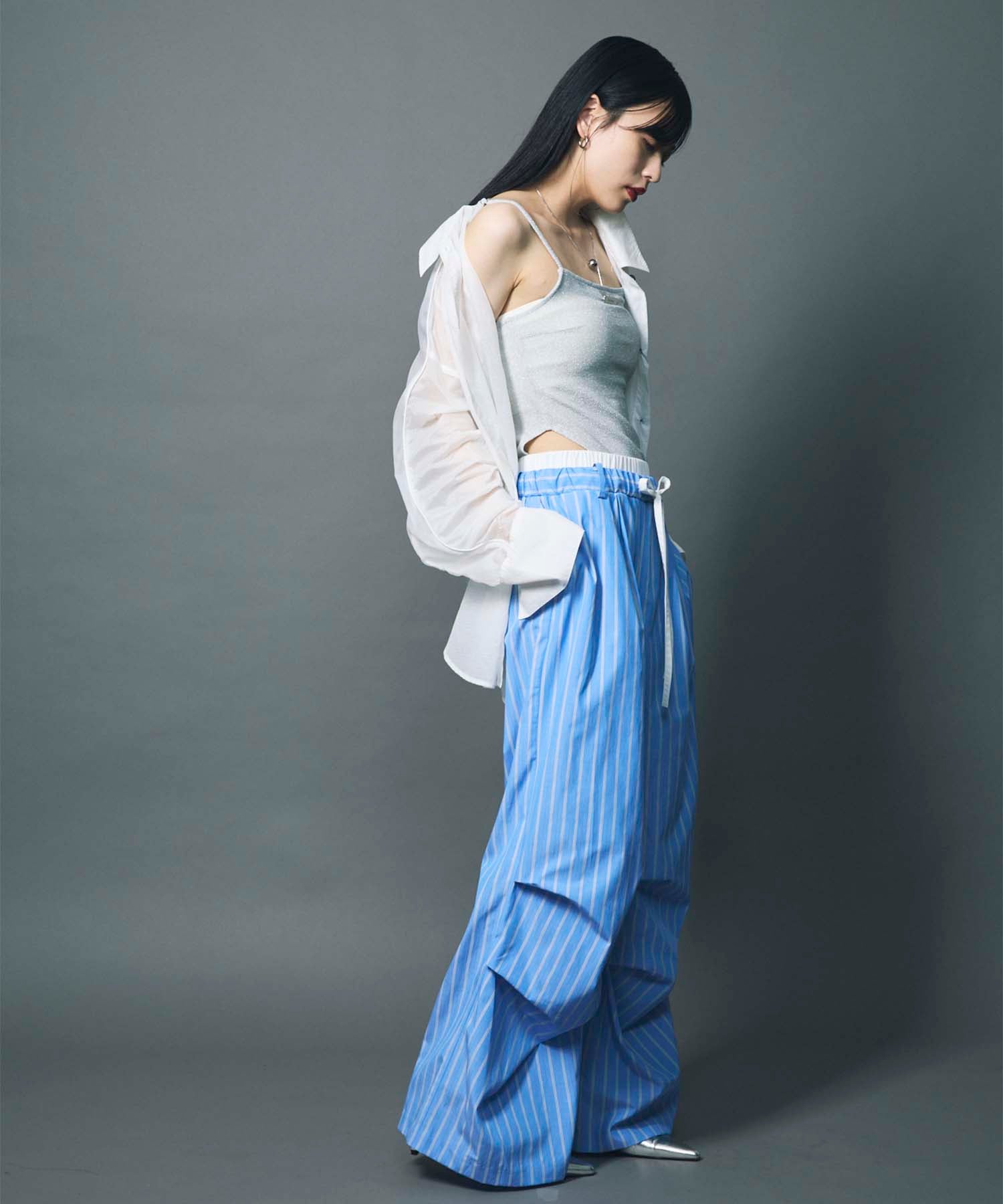 LAYERED TUCK PANTS / BLUE – led-tokyo│レッドトーキョー
