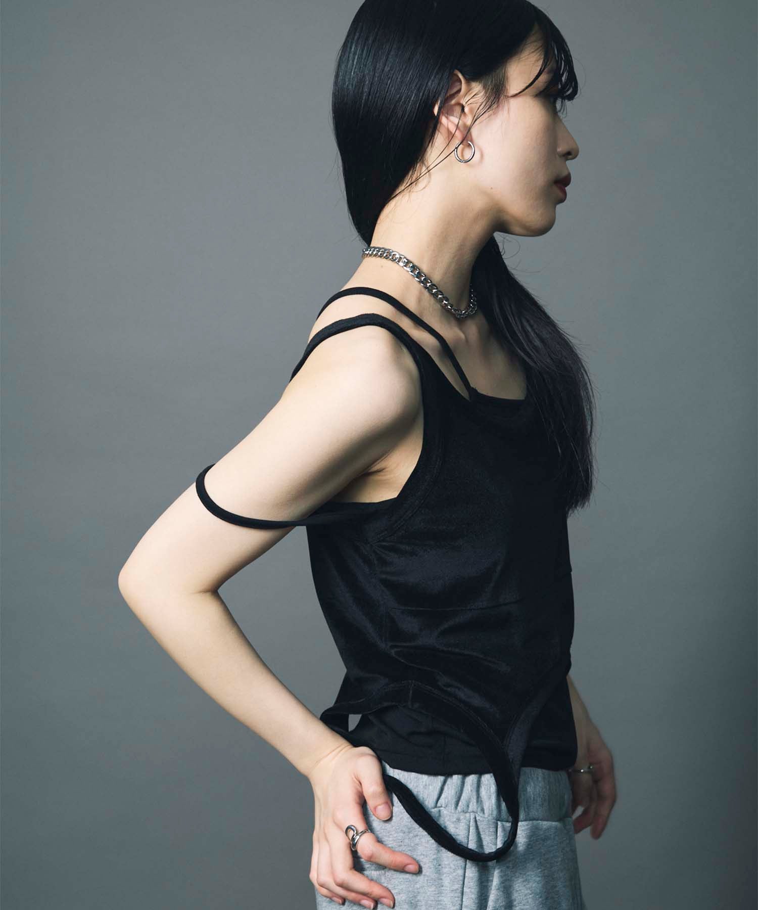 レイヤードタンクトップブラック　led.tokyo レッドトウキョウ LAYERED TANK SET / BLACK – led-tokyo│レッドトーキョー