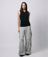 ZIP SWEAT CARGO PANTS / GRAY